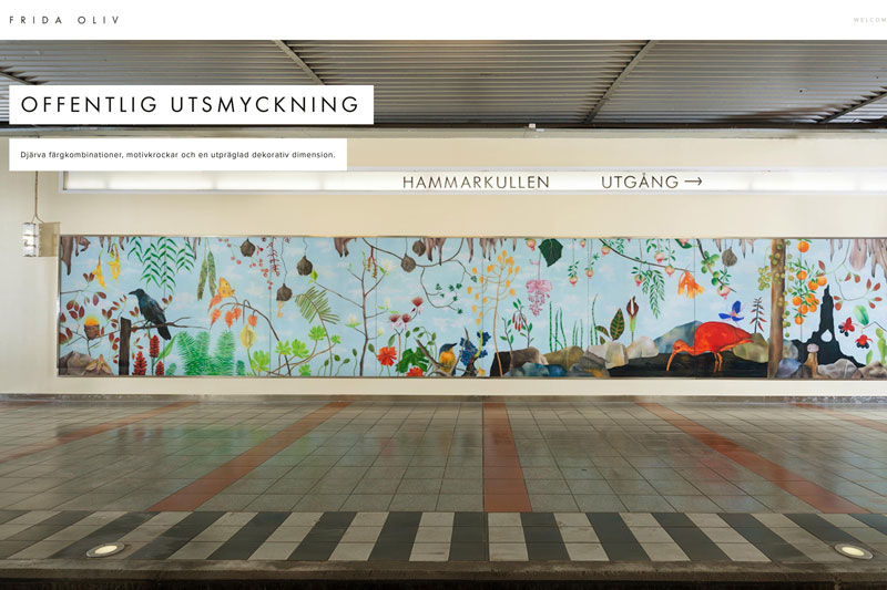 Installation på Hammarkullens spårvagnsstation i Göteborg av Frida Oliv